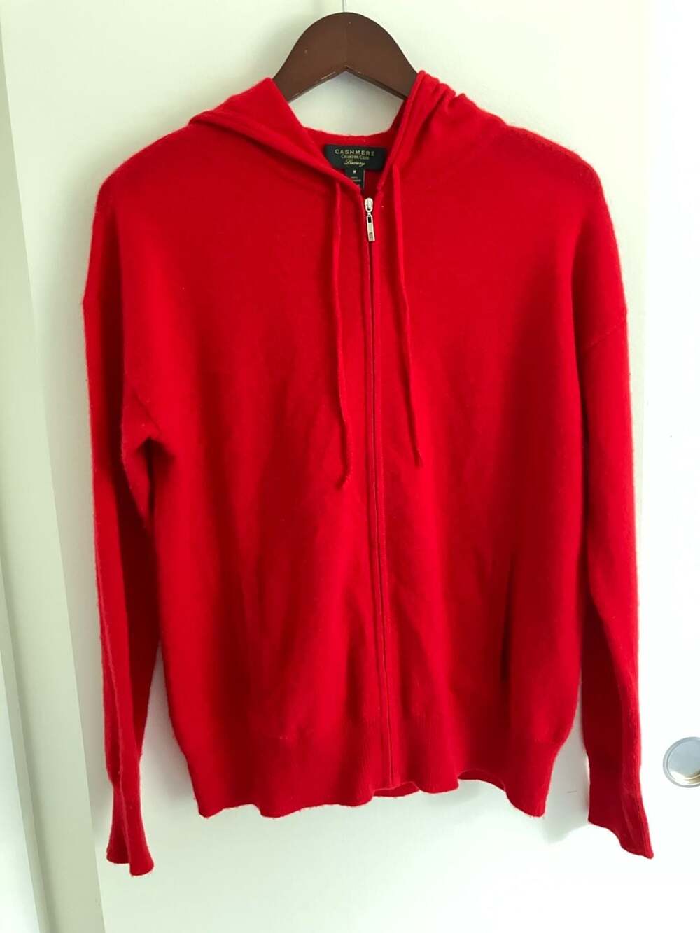 Charter Club Luxury 100% Cashmere Red Zip-Up Hoodie